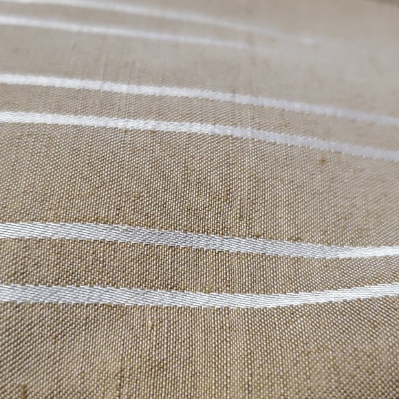 Armani Collezioni - Tan & White Pin Striped Linen & Silk Jacket Sz 14 - Picture 7 of 9
